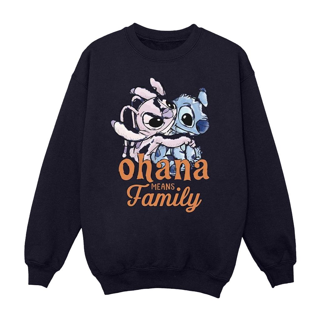Disney Mens Lilo And Stitch Ohana Angel Hug Sweatshirt