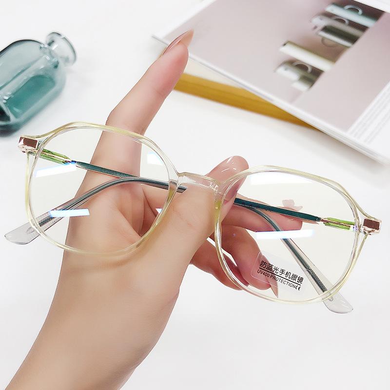 Vintage Polygonal Blue Light Blocking Glasses Women Men Fashion Geometric Computer Eyeglasses Metal Frame Anti Blue Light Glass