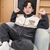 Autumn 2023 Boys Coral Fleece Pajamas - Velvet Flannel Winter Homewear for Kids