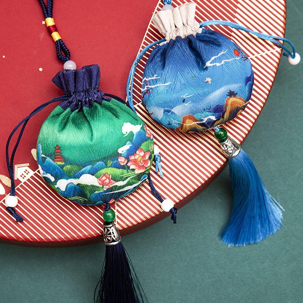 Multi Color Necklaces Case Women Jewelry Bag Chinese Style Storage Bag Purse Pouch Empty Sachet