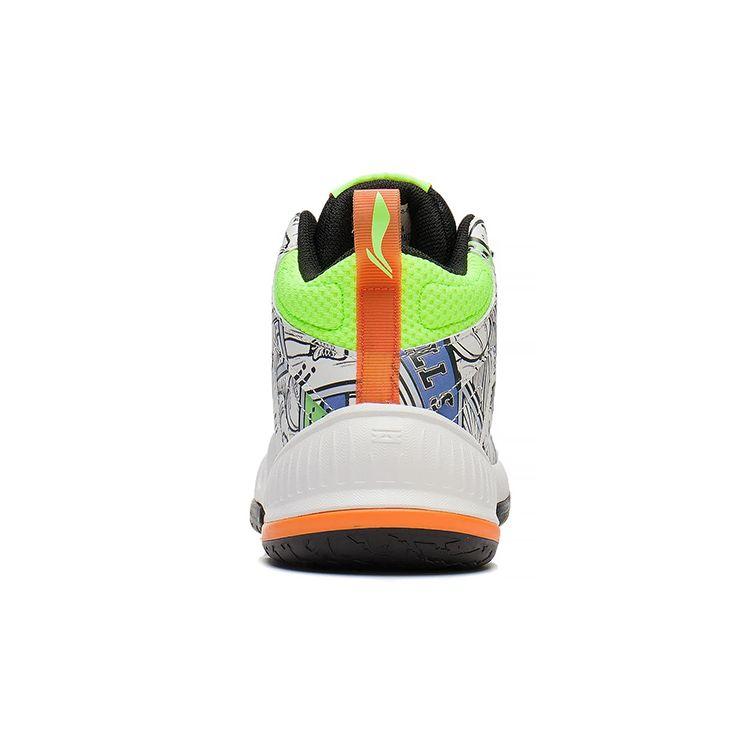 Li Ning удобные универсальные нескользящие амортизирующие износостойкие баскетбольные кроссовки средней высоты детские кроссовки белые синие YKBS088-5