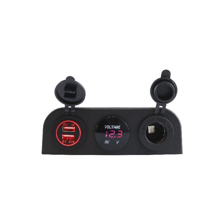 3 в 1 основание палатки Dual USB автомобильное зарядное устройство розетка светодиодный цифровой вольтметр розетка для грузового автомобиля морской пехоты