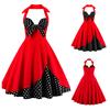Women's Vintage Polka Dress Floral Sping Retro Cocktail Dress