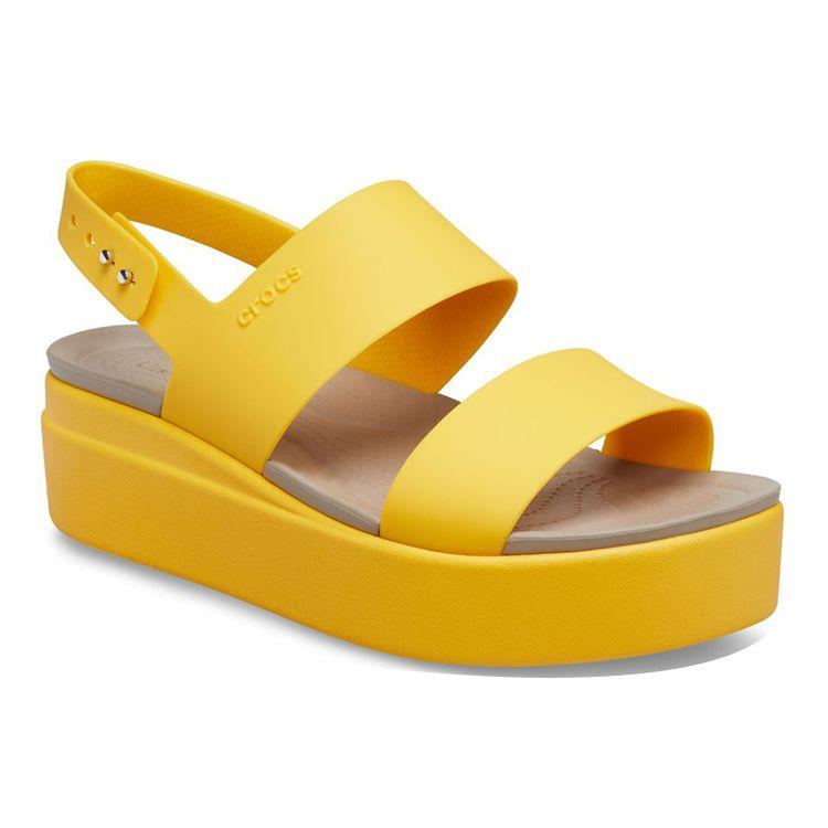 Crocs Бруклинские сандалии на платформе Женские сандалии Желтые 206453-70U