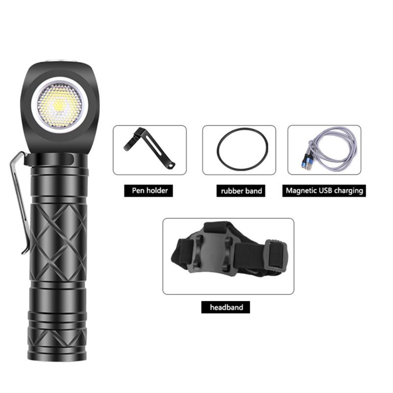 Многофункциональный светодиодный фонарик из сплава мощностью 10 Вт, магнитный перезаряжаемый налобный фонарь