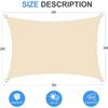 Voile d'ombrage rectangulaire 2x3 m beige - tissu Oxford imperméable, anti-UV 95%