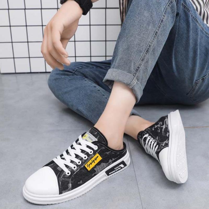 Модные модные мужские полутапочки для отдыха на открытом воздухе, дышащие, удобные, парусиновые туфли на плоской подошве, дизайнерские легкие повседневные кроссовки, горячая распродажа