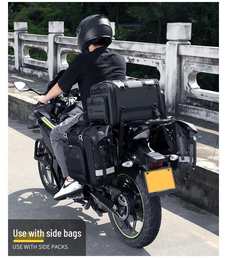 SANXDI Большой задний багажник для мотоцикла - Расширяемая, Сумка на хвост для дальних поездок
