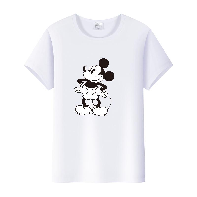 Vintage Unisex Cartoon Tshirt Mickey Mouse Tops Graphic Clothes Summer Blouses Short Sleeve T-shirt White Tees