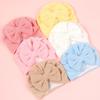 1 шт. Детская шапочка для малышей, детская шапочка с бантом, реквизит для фотосессии новорожденных девочек, весенне-осенняя модная шапочка, двухслойная шапка для младенца 0-1 год