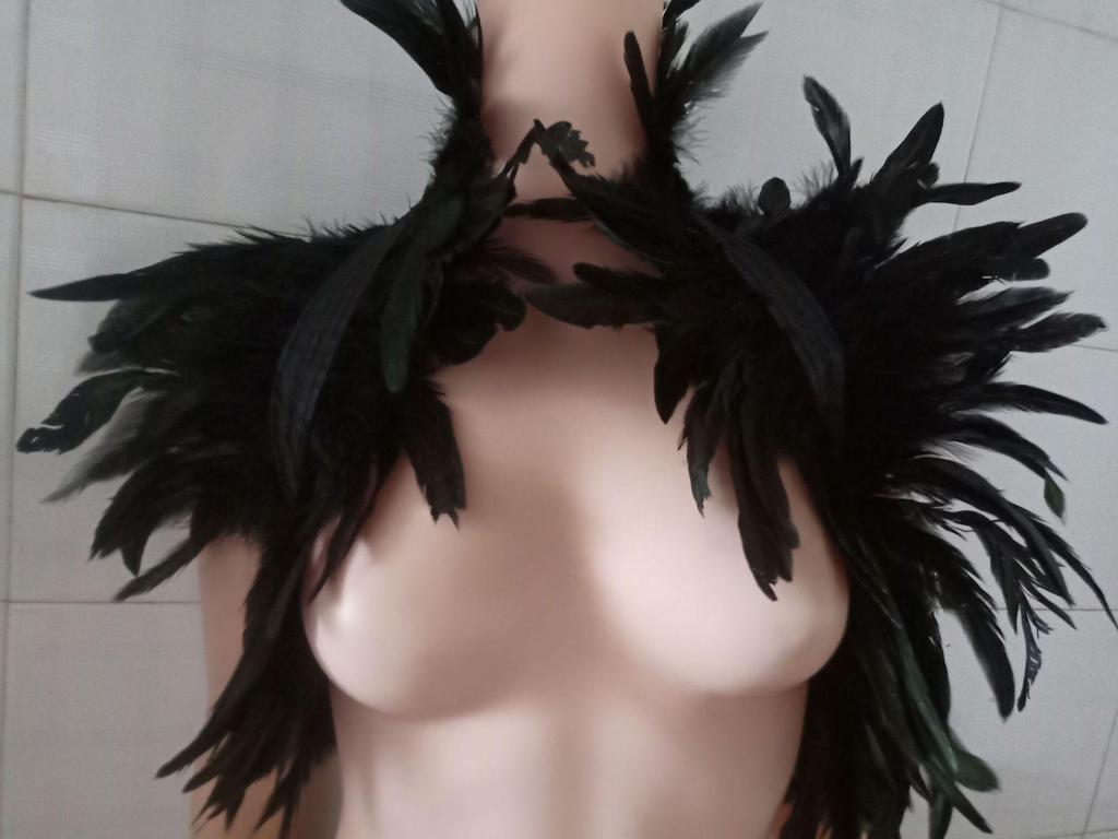 Шоу-накидка из перьев: Элегантный жилет с искусственным воротником и комплект со шарфом