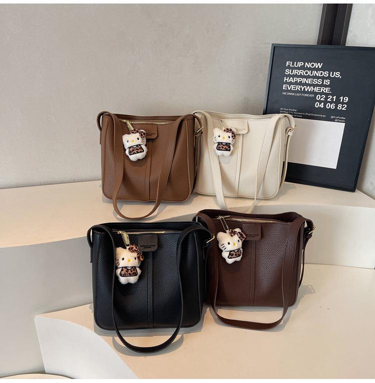 Women's High-End Retro Crossbody Bucket Bag - Autumn/Winter Versatile Fashion Shoulder Bag