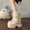 Spice Girl Small Man Heightening Thick-soled Snow Boots Women's 2025 Winter New Fashion Versatile Lamb Wool Warm Cotton Boots