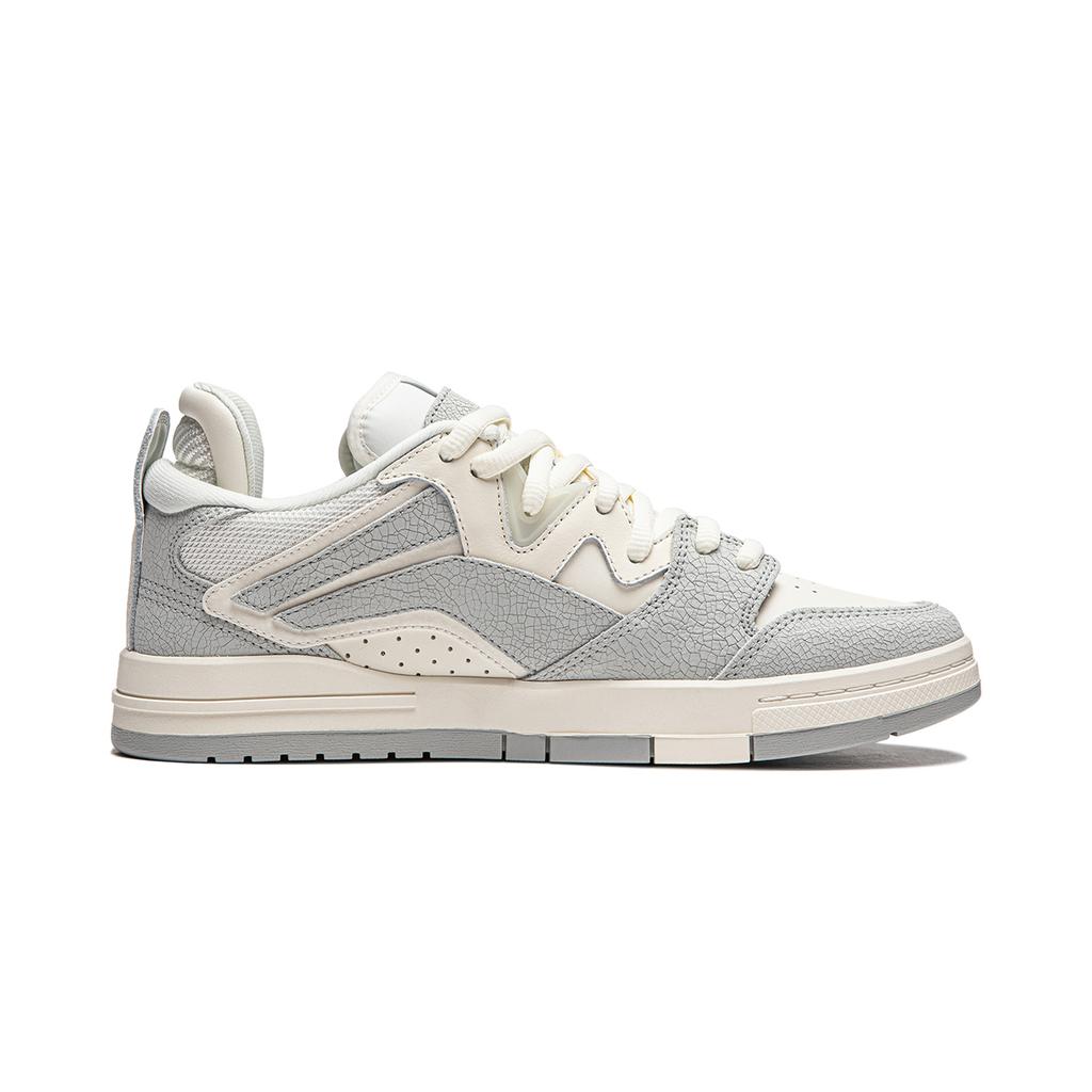 Li Ning Weiw Pro Versatile Retro Skate Shoes Non-Slip Shock Absorption Wear-Resistant Support Men Sneakers Gray AECU029-1