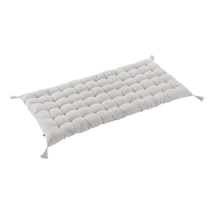 Matelas de sol avec pompons déperlant - Anti-UV Outdoor "Kala" en Coton 60 x 120 cm l'Effet Papillon - Kala Nuage