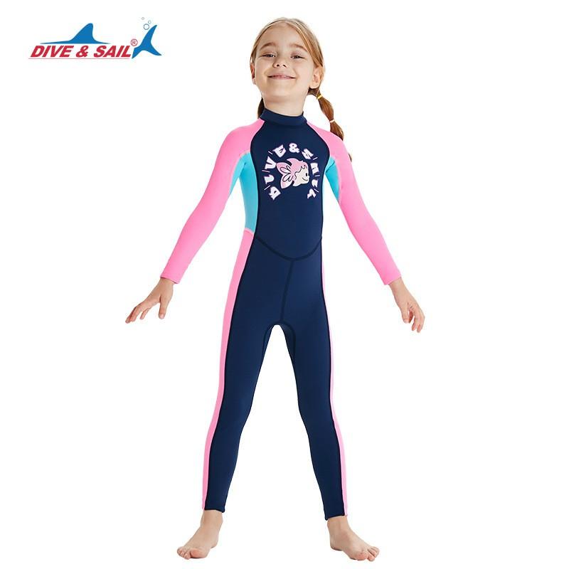 Kids UV Protection Rash Guard Swimsuit Long Sleeve One-Piece Dive Suit Swimming Surfing Snorkeling