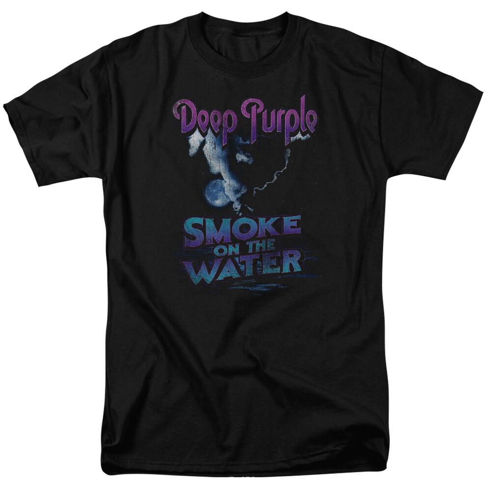 Футболка Deep Purple Smoke On The Water с лицензией, рок-н-ролл, черная