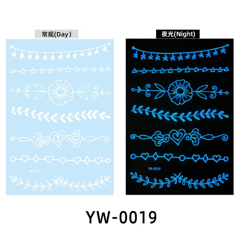 Светящиеся в темноте индийские кружевные тату-наклейки - Хна стиль боди-арт для рук и тела