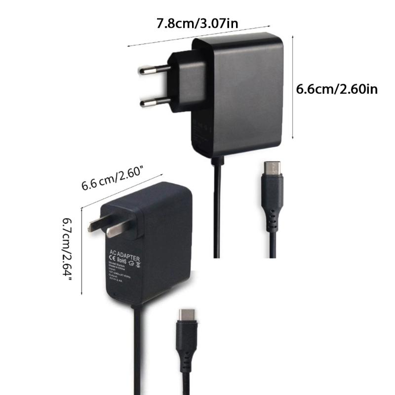 Адаптер зарядного устройства 50/60 Гц для Switch, Быстрозарядный шнур питания, Сетевой AC-адаптер, Кабель, Линия, Аксессуары для видеоигр