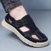 Fashion Summer Sandalias for Men Fashion Casual Leather Sandals  Breathable Hollow Out Sandalias Non Slip Sneakers for Men Roman Sandals