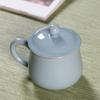 Longquan Celadon Office Cup Household Mug Ge Kiln Open Piece Tea Cup Ceramic Tea Cup Personal Water Cup with Lid