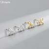 earrings Leave it on ladies second piercing S925 silver Compatible with metal allergies Smaller platinum plated both ears cute zircon ribbon earrings