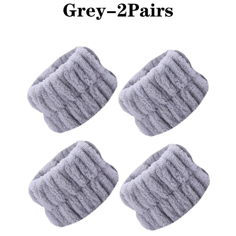 1/2Pairs Women Waterproof Face Wash Set Soft Wristband and Headband for Facial Cleaning Absorbent Microfiber Towel Wristband
