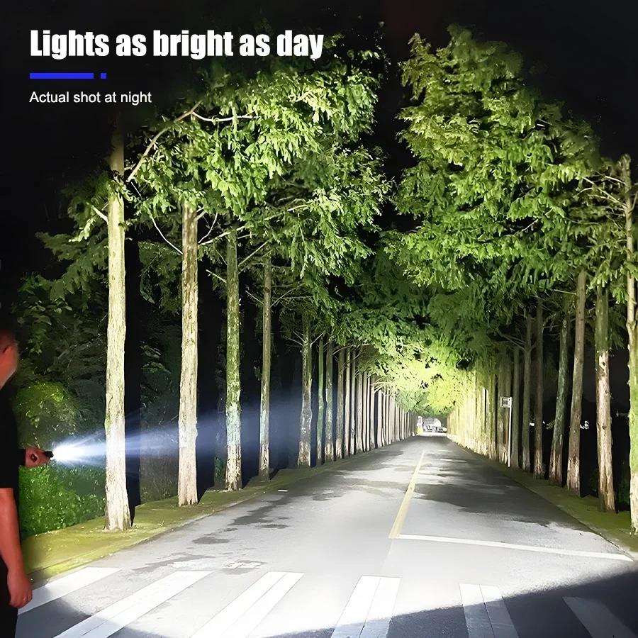 Super Bright Flashlight USB Rechargeable LED Torch 3 Modes Light Waterproof Handheld Flash For Home Emergency Working Camping