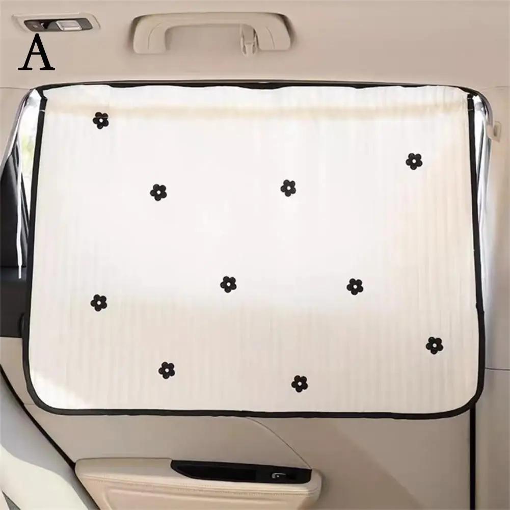 Cute Cartoon Embroidered Thickened Cotton Baby Car Cover Sliding UV Cup Installed Curtain Sunshade Suction Protection Windo O3O9