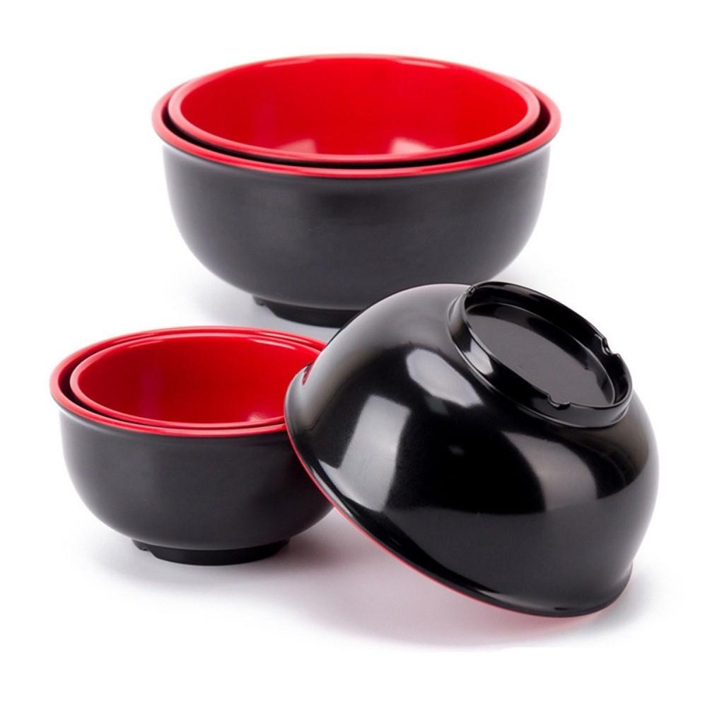 Black Red Food Containers Imitation Porcelain Soup Bowl New Melamine Bowls Dishware