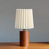 High Aesthetic Antique Style Small Table Lamp Korean Style Bedroom Bedside Pleated Decoration Solid Wood Atmosphere Table Lamp