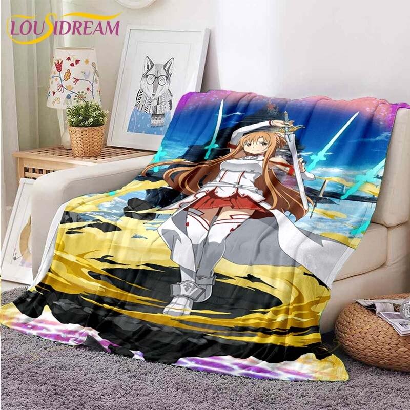 Одеяло Asuna Sword Art Online, одеяло для дивана-кровати, супер мягкое теплое одеяло, флисовое одеяло