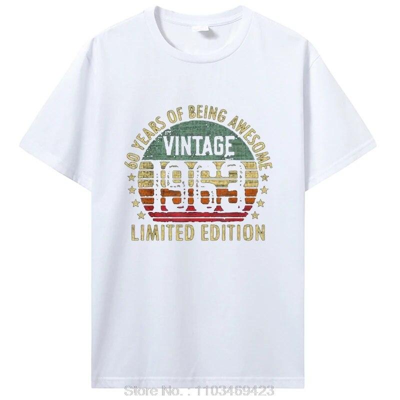 Старые подарки, винтажная футболка 1963 года, ограниченная серия на день рождения, футболка с графическим рисунком, одинаковые комплекты для всей семьи, женская хлопковая одежда унисекс