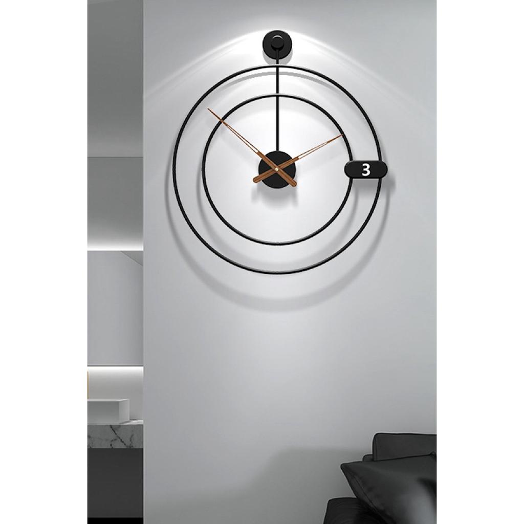 Сириус во время 60 см черные современные декоративные настенные часы