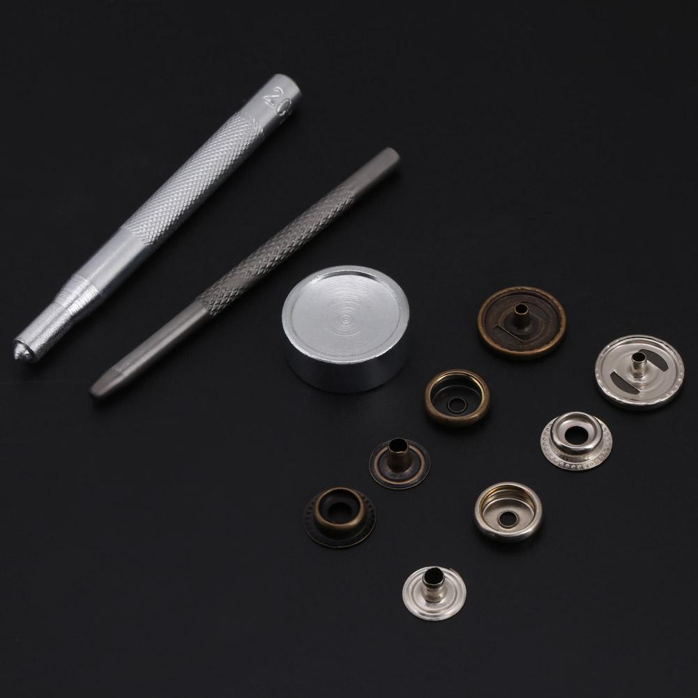 50 Sets Press Stud Snap Button Popper Fastener with Setting Tool for Leather 201#17mm