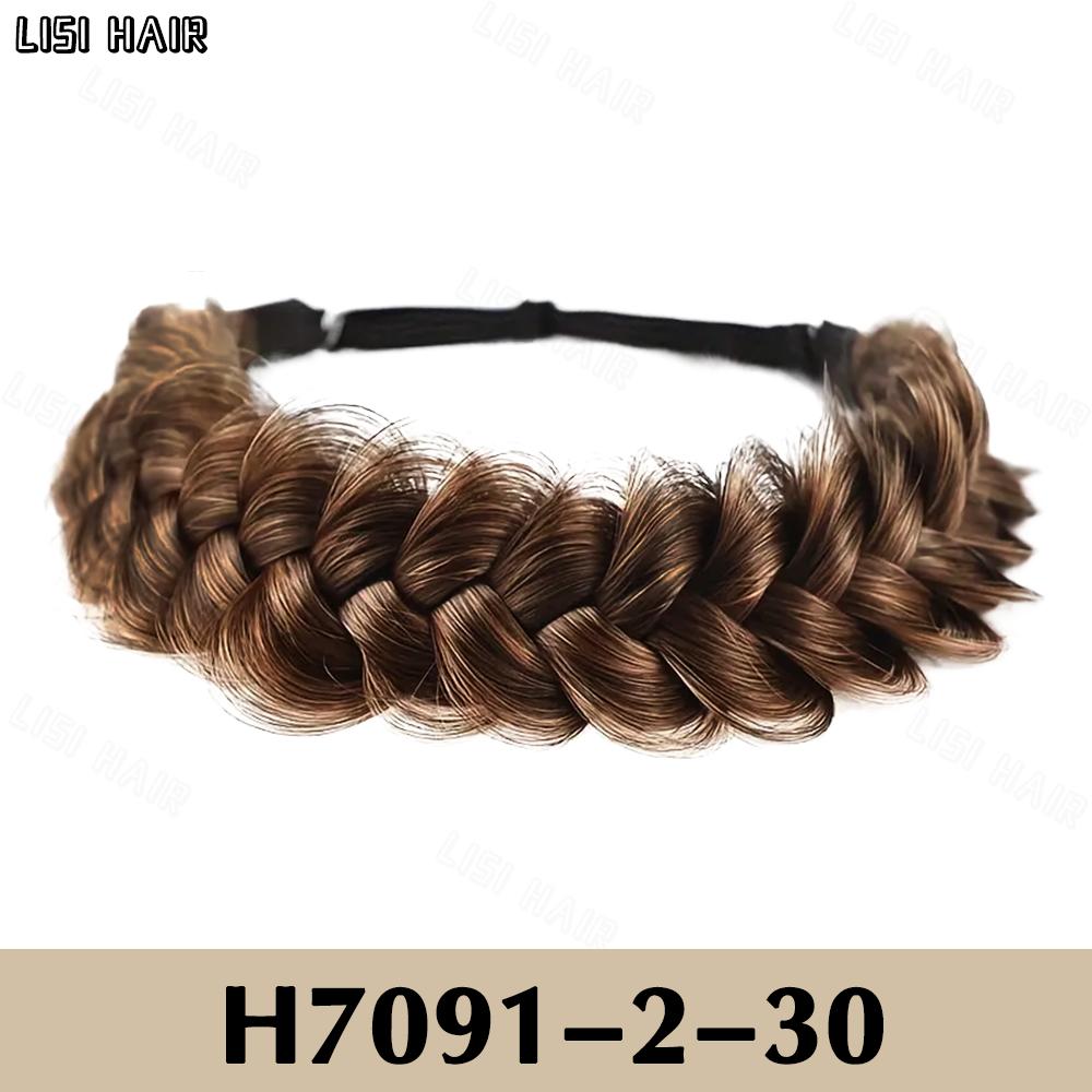 MISS WIG 1 шт., классическая 3-прядная эластичная плетеная повязка на голову, синтетический парик, повязка на голову, натуральный настоящий парик, косы, подходит для женщин и девочек