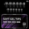 550PCS False Nail Tips Soft Gel Fingertip Semi-matte Capsules Almond French Coffin Full Cover Artificial Fake Nails Extension