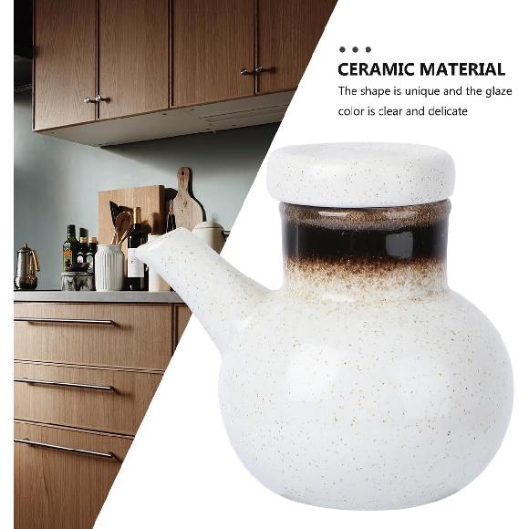 Бутылка для соевого соуса Angoily Керамическая бутылка для приправ Керамический дозатор для соевого соуса Бутылка 300 мл Японский стиль Дозатор для масла Дозатор для уксуса Соевый соус сёю