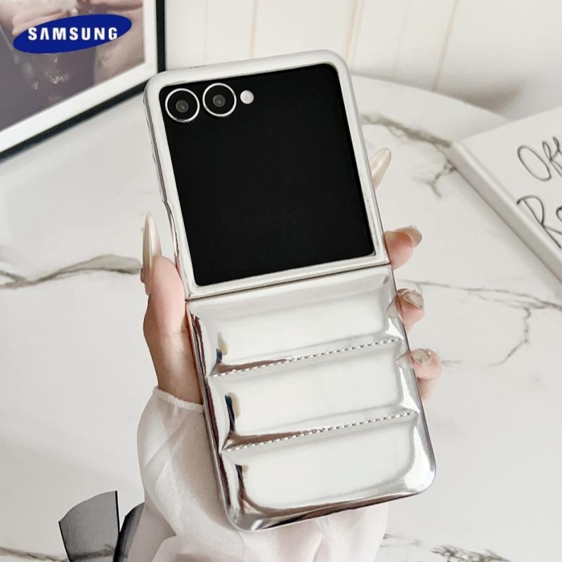 Модная пуховая куртка Аврора Чехол-подушка для телефона Samsung Galaxy Z Flip 7 6 5 4 3 INS Кожаный противоударный чехол Z Flip7 Flip6