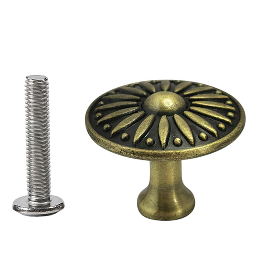 Antique Finish Single Hole Pull Knob Metal Drawer Handle Rustic Single Hole Cabinet Pull 12pcs for Elegant Interiors