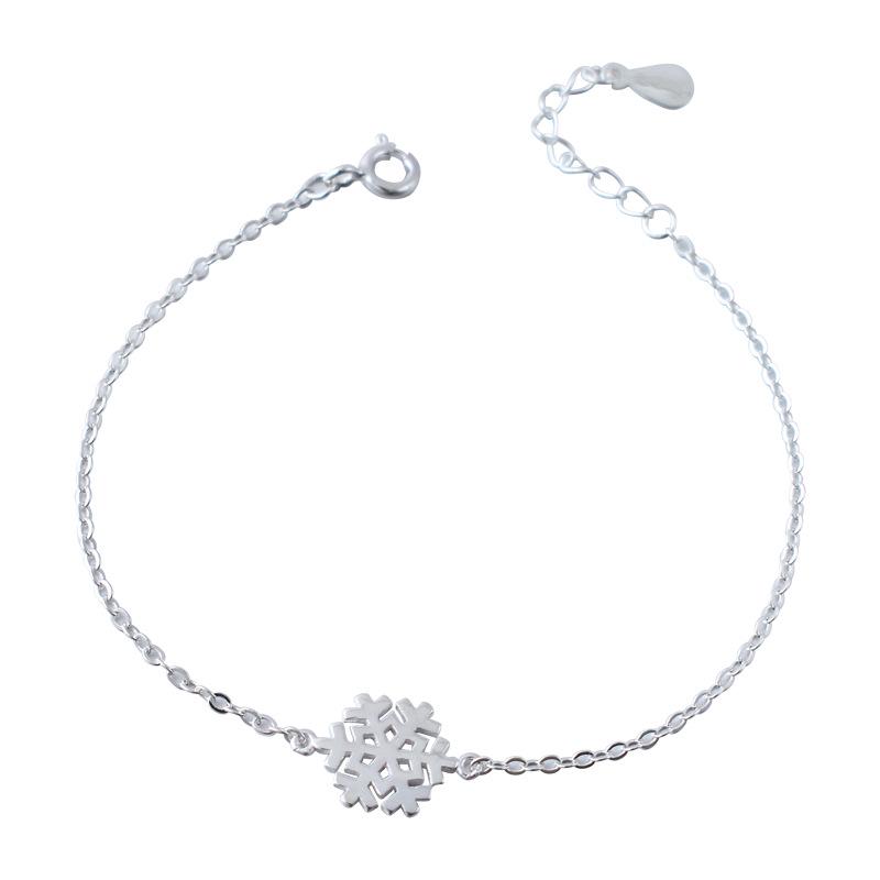 Weiheng s925 Silver Mori Style Snowflake Bracelet - Fresh Simple Women's Jewelry