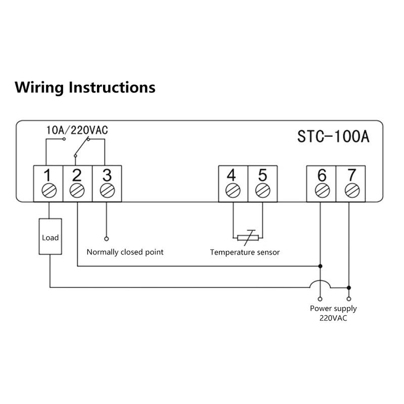 STC-100A Digital Temperature Controller AC220V Thermostat Intelligent Temperature Regulator Refrigeration Heating Thermostat