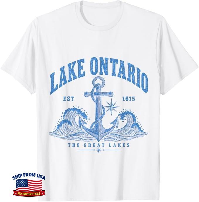Retro Anchor Souvenir Lake Ontario 2026 T-Shirt