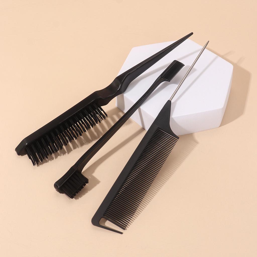3pcs/set Double Sided Hair Edge Brush Set Hair Styling Comb Control Brush Accessories Hairline Brush Comb Styling Partition Comb