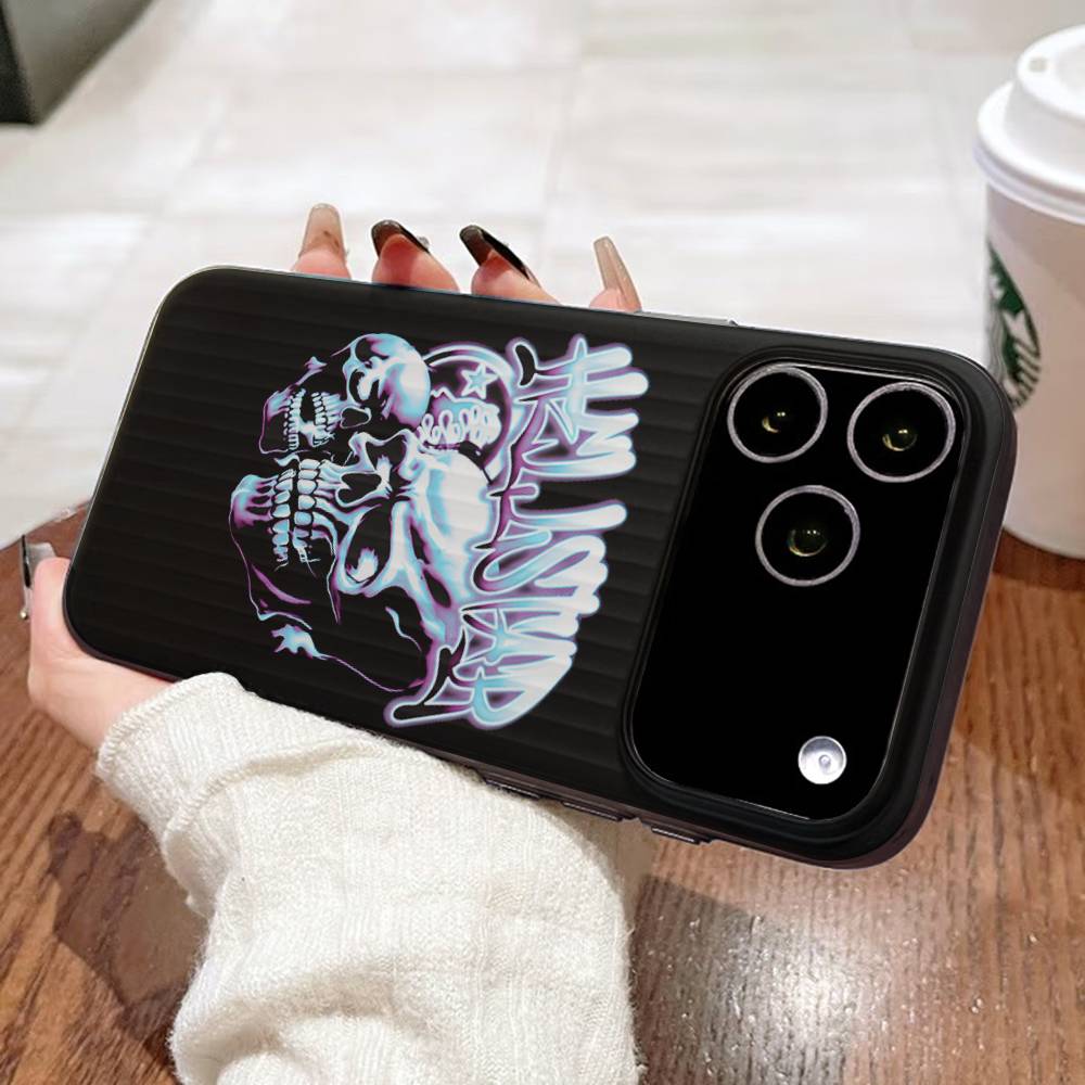 H-HellstarS Fashion Logo For IPhone 17 16 15 14 13 12 11 Pro Max Plus Pro Corrugated Shockproof Matte Phone Cover