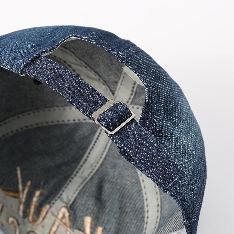 Новая джинсовая бейсболка с английским алфавитом, летняя солнцезащитная шляпа, женская модная кепка с изогнутым козырьком, кепка большого обхвата головы