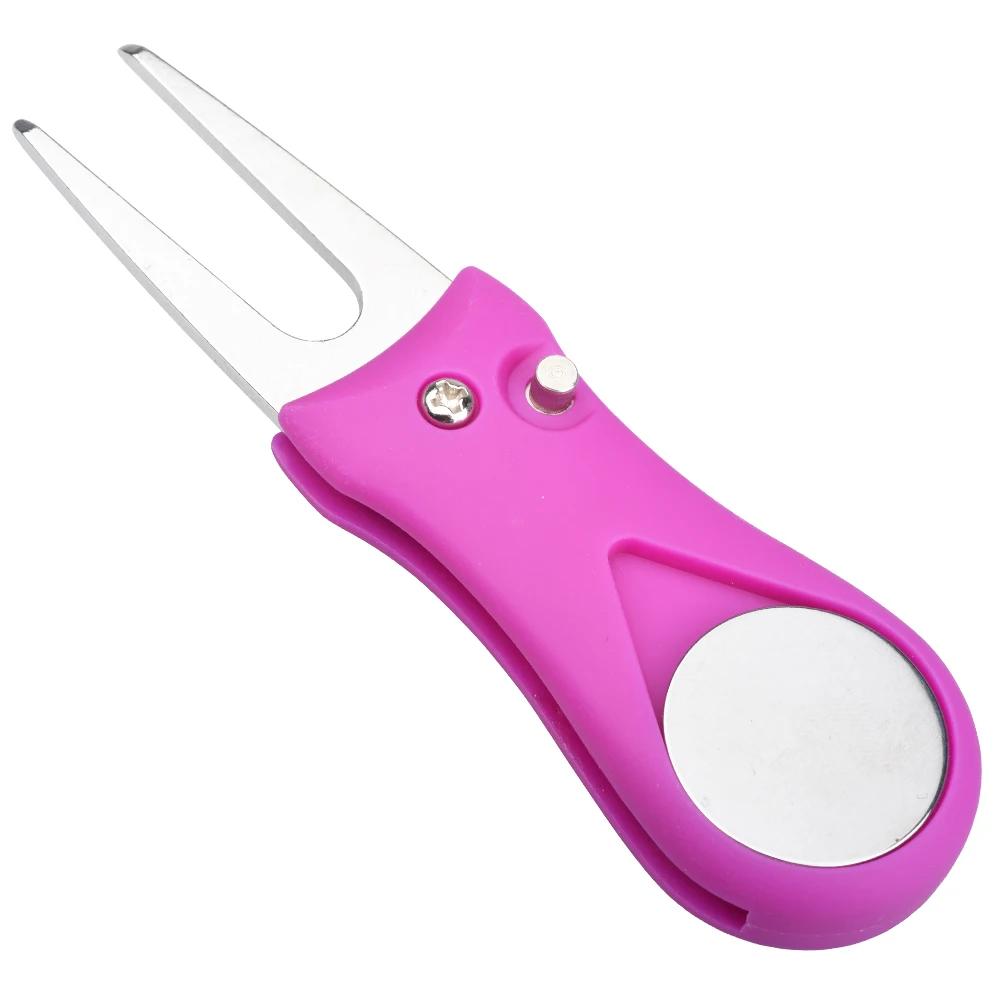 1 шт. Складной инструмент для ремонта гольф-дивота, складной нож, очиститель канавок для питча, гольф-вилка с маркером для гольфа, аксессуары для гольфа