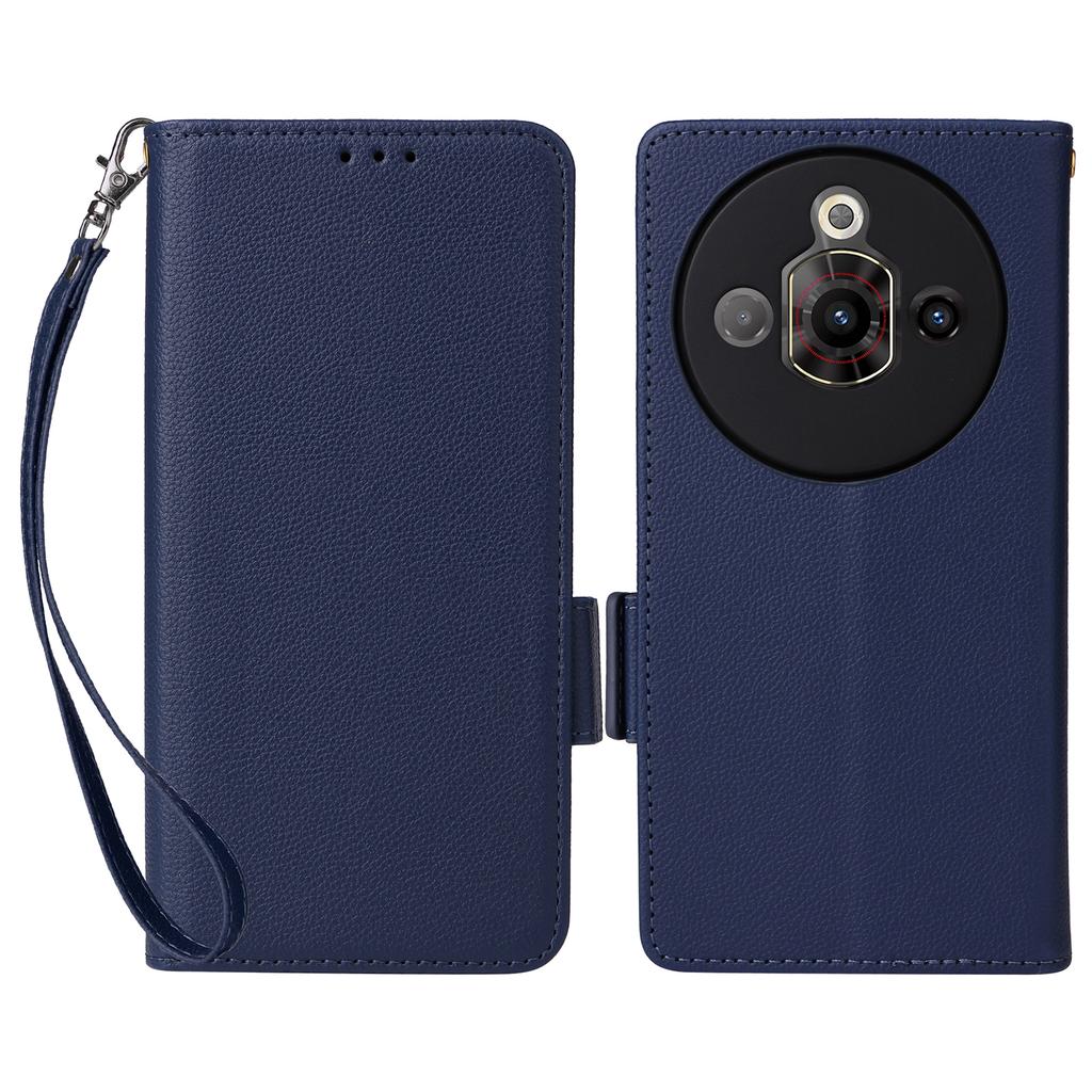 For ZTE nubia Focus Pro Case with Wrist Strap Litchi Texture PU Leather Wallet Phone Cover