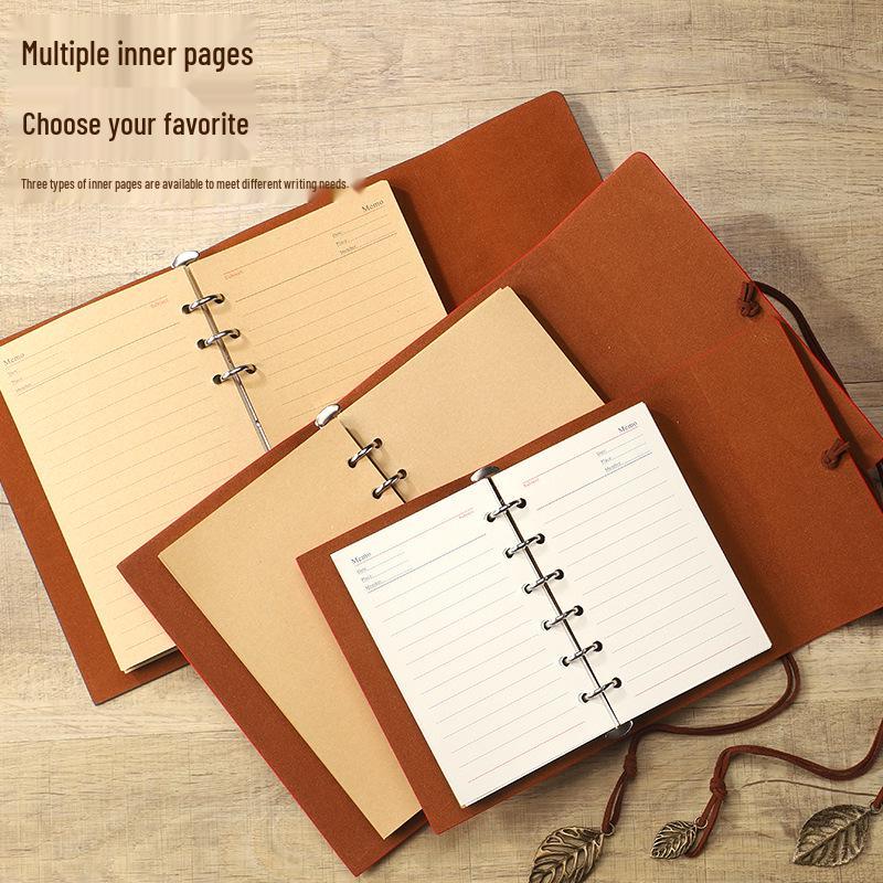 Retro Leaf Ring-Bound Travel Journal Notebook