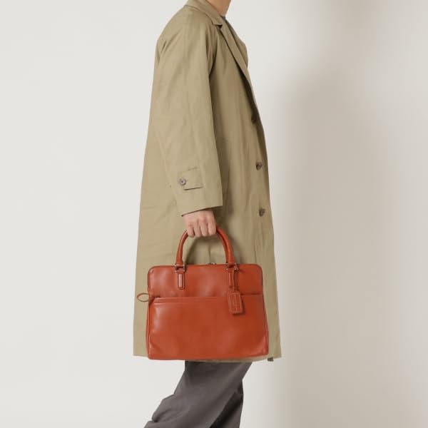 Натуральная натуральная кожа деловой тонкий портфель компактный стиль хаки [G Leather] мужской